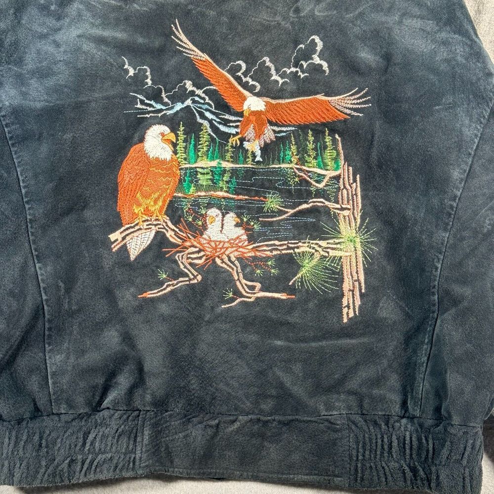 Vintage Treeline Outfitters‎ Jacket Mens Medium Black Gray Garments Wool Leather - Picture 5 of 15